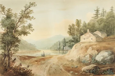View near Fishkill, New York: Preparatory Study for Plate 17 of The Hudson River Portfolio, 1820